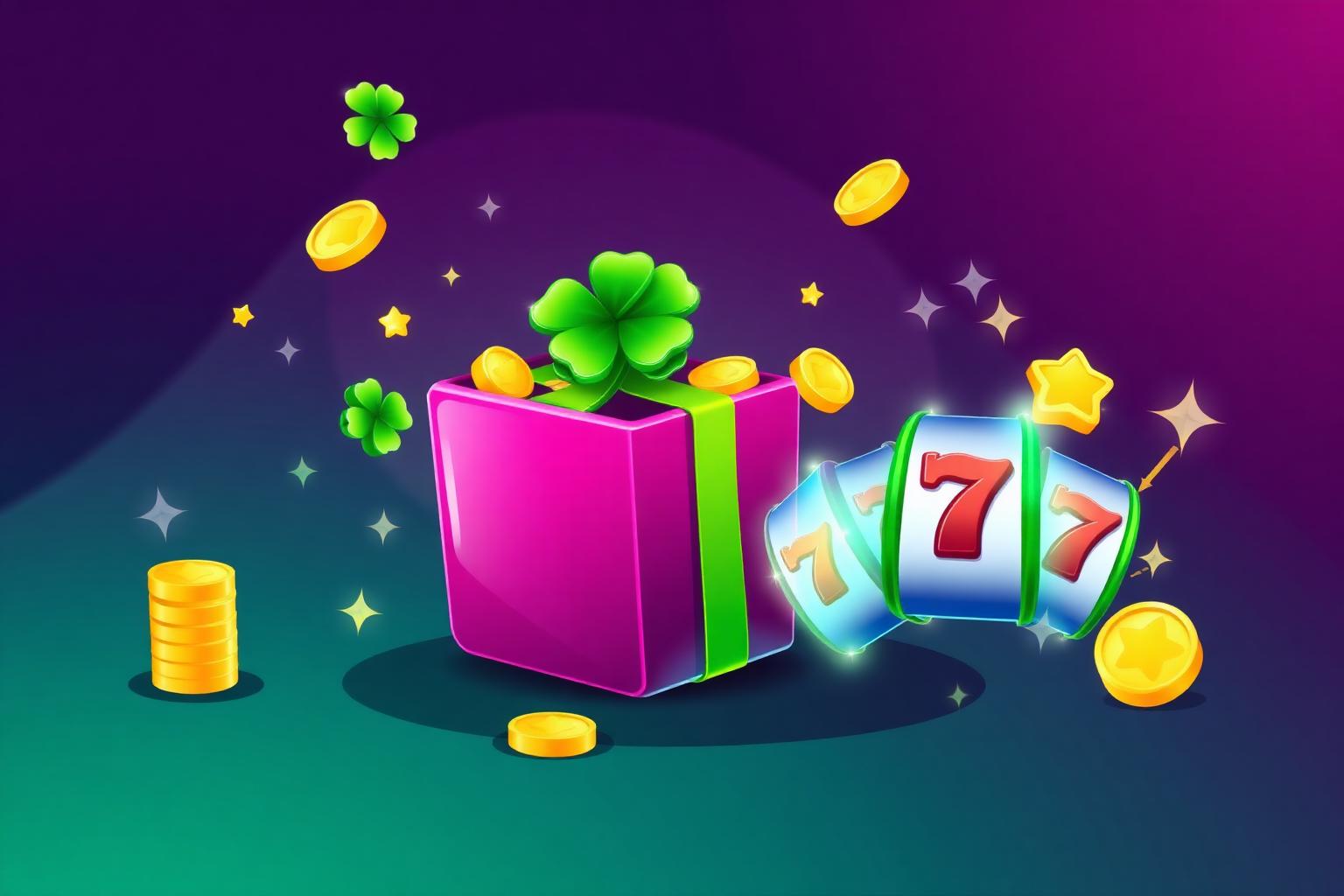 Casino bonus 2026 – illustration av välkomstbonus med free spins och myntstaplar på ett svenskt online casino
